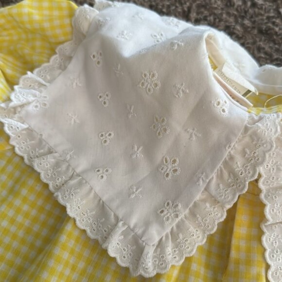 Vintage Yellow Gingham Party Dress Floral Easter Size 3x - Picture 11 of 15